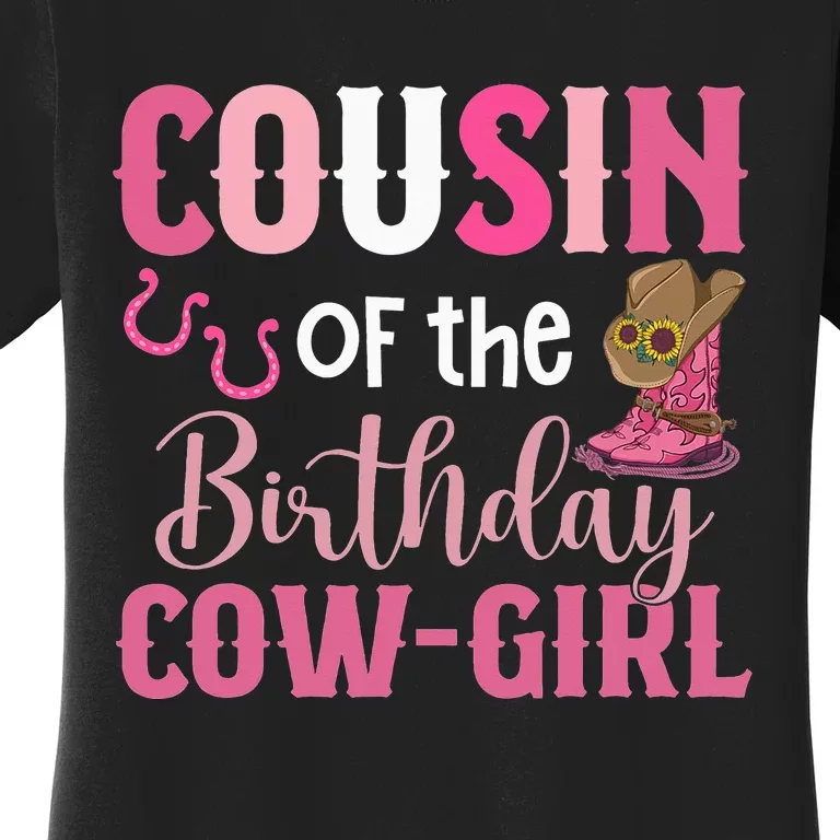 Cousin Of The Birthday Cow Rodeo Cow 1st Birthday Women's T-Shirt