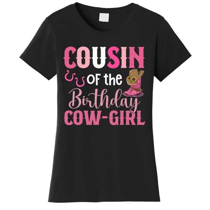 Cousin Of The Birthday Cow Rodeo Cow 1st Birthday Women's T-Shirt