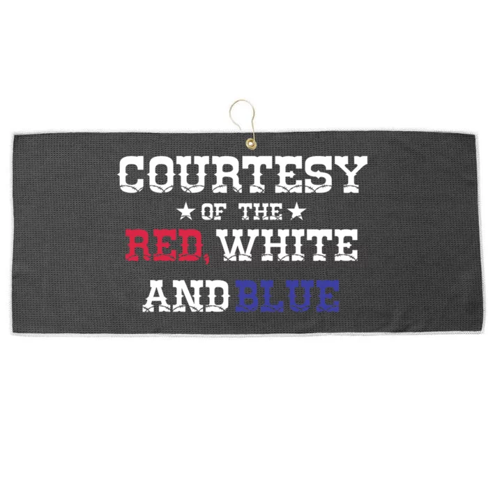 Courtesy Of The Red White And Blue Large Microfiber Waffle Golf Towel