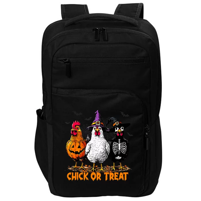 Chick Or Treat Spooky Chicken Witch Halloween Costume Impact Tech Backpack