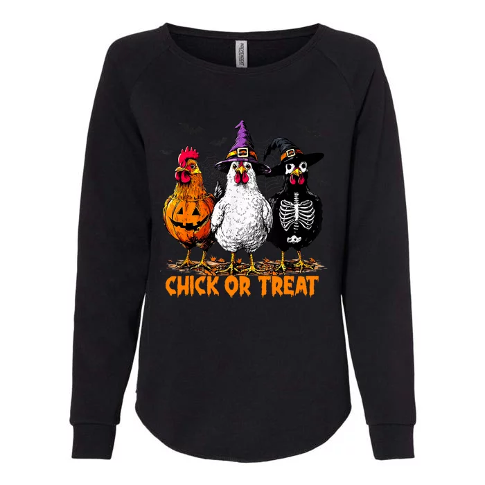 Chick Or Treat Spooky Chicken Witch Halloween Costume Womens California Wash Sweatshirt