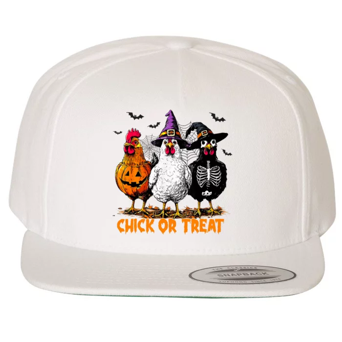 Chick Or Treat Spooky Chicken Witch Halloween Costume Wool Snapback Cap