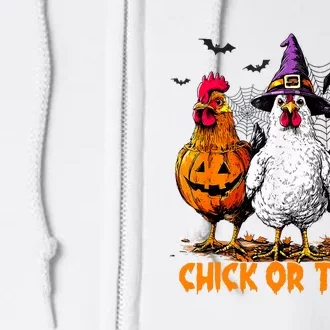 Chick Or Treat Spooky Chicken Witch Halloween Costume Full Zip Hoodie