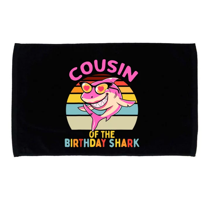 Cousin of the Shark Birthday Girl Matching Family Microfiber Hand Towel