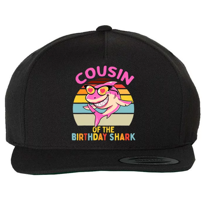 Cousin of the Shark Birthday Girl Matching Family Wool Snapback Cap