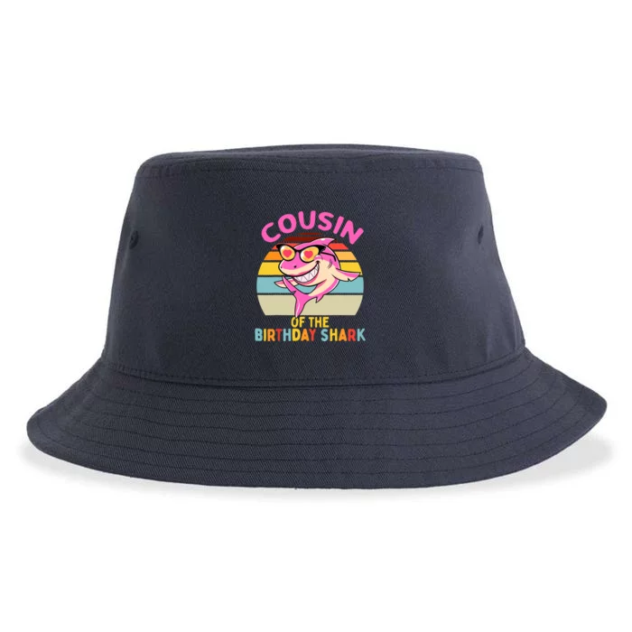 Cousin of the Shark Birthday Girl Matching Family Sustainable Bucket Hat