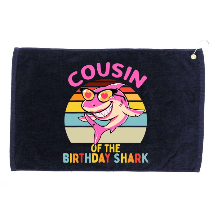 Cousin of the Shark Birthday Girl Matching Family Grommeted Golf Towel