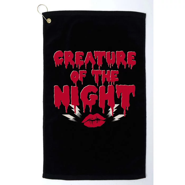 Creature Of The Night Rock Musical Horror Show Lips Platinum Collection Golf Towel