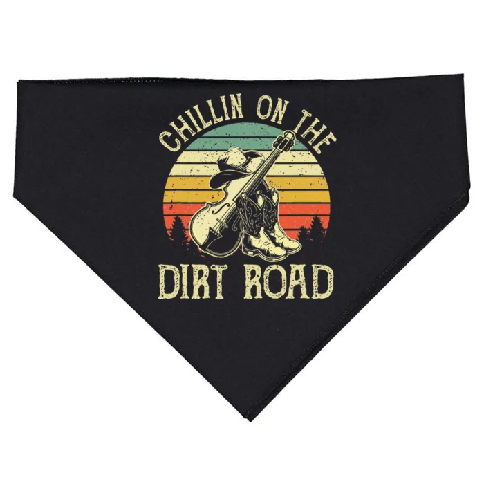 Chillin On The Dirt Road Western Life Rodeo Country Music USA-Made Doggie Bandana