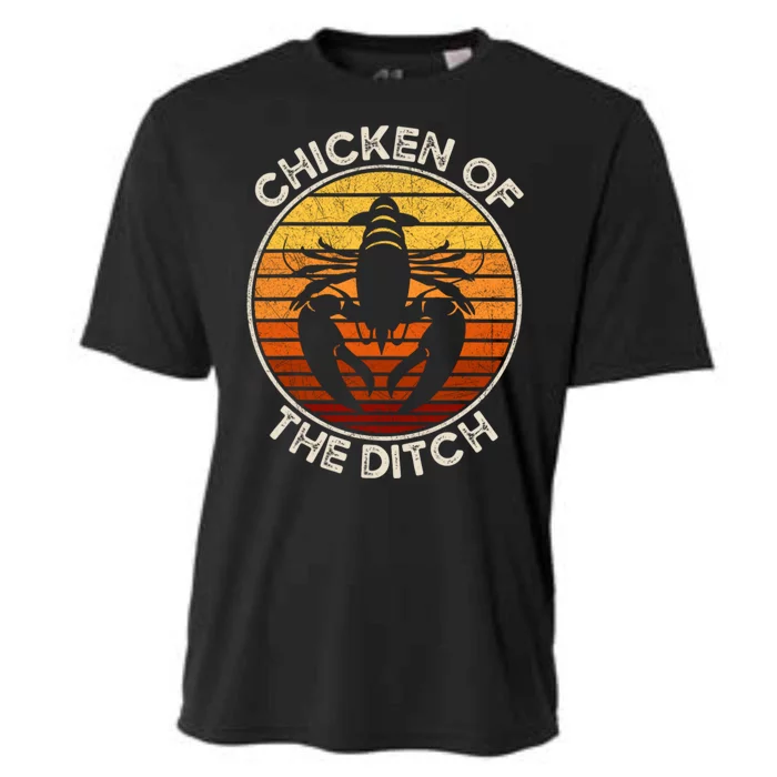 Chicken Of The Ditch Crawfish Boil Party Funny Cajun Lobster Cooling Performance Crew T-Shirt