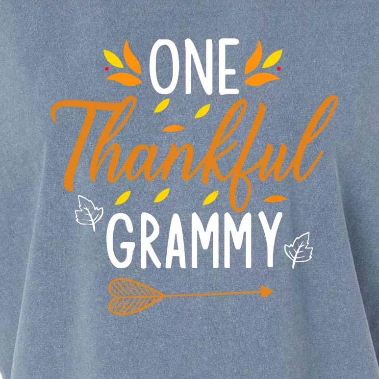 Cute One Thankful Grammy Turkey Thanksgiving Family Garment-Dyed Women's Muscle Tee