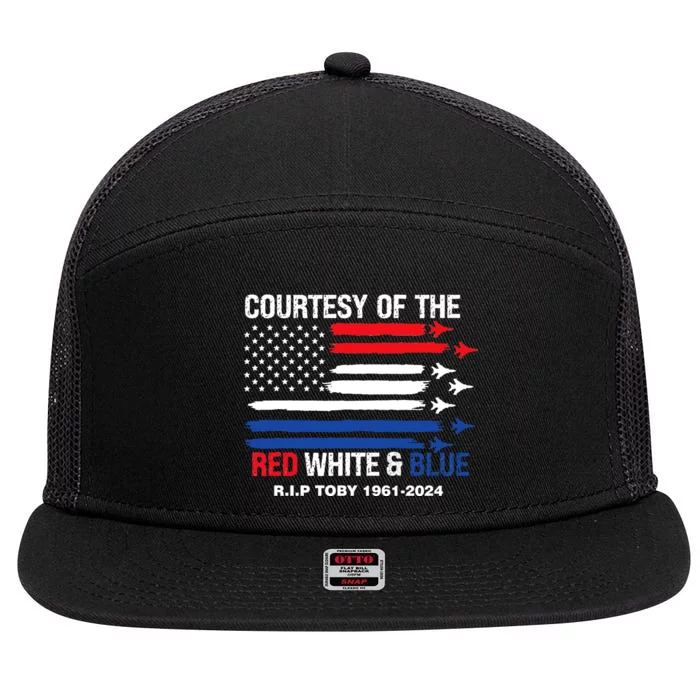 Courtesy Of The Red White And Blue Rip Toby 7 Panel Mesh Trucker Snapback Hat