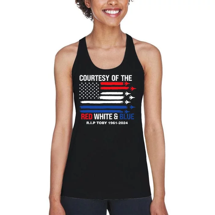 Courtesy Of The Red White And Blue Rip Toby Women's Racerback Tank