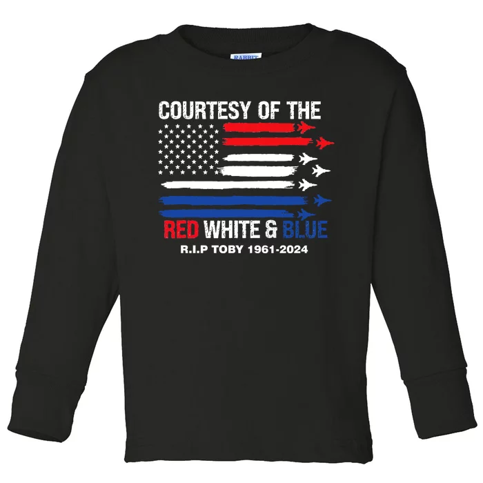 Courtesy Of The Red White And Blue Rip Toby Toddler Long Sleeve Shirt