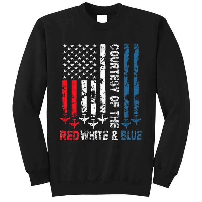 Courtesy Of The Red White And Blue Vintage America Us Flag Sweatshirt