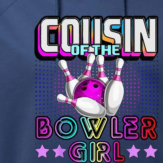 Cousin Of The Bowler Girl Matching Family Bowling Birthday Performance Fleece Hoodie