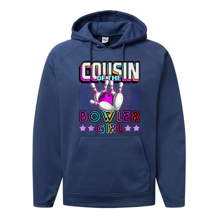 Cousin Of The Bowler Girl Matching Family Bowling Birthday Performance Fleece Hoodie