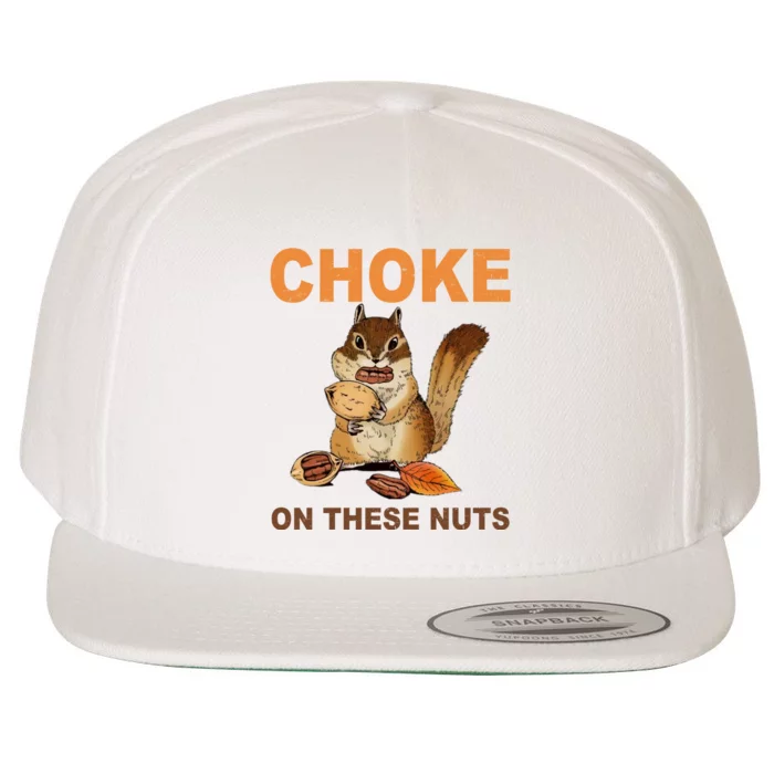 Choke On These Nuts Funny Sarcastic Humor Chipmunk Wool Snapback Cap