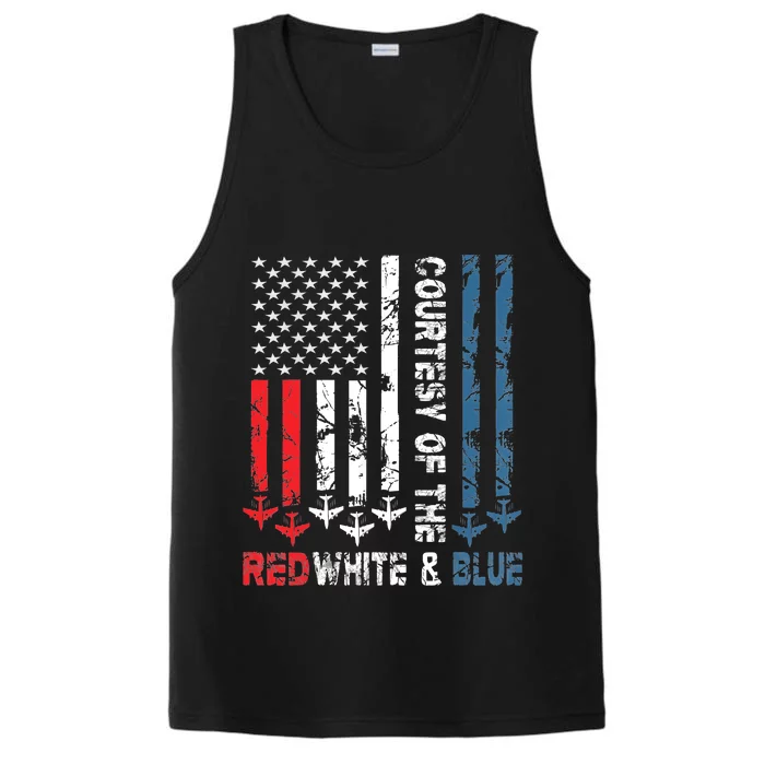 Courtesy Of The Red White And Blue Vintage America Us Flag Performance Tank