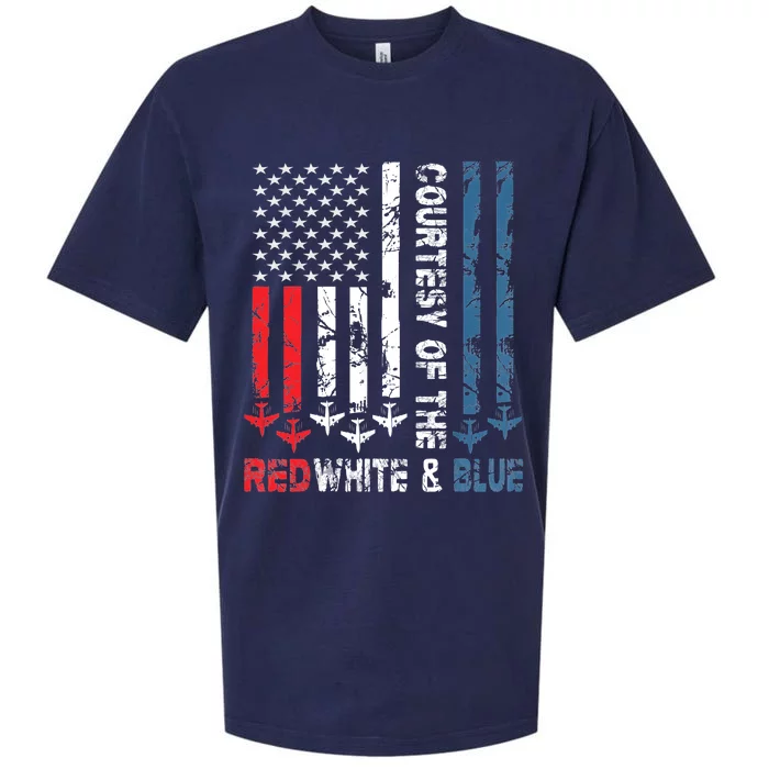 Courtesy Of The Red White And Blue Vintage America Us Flag Sueded Cloud Jersey T-Shirt