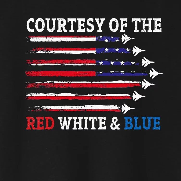 Courtesy Of The Red White And Blue Women's Crop Top Tee