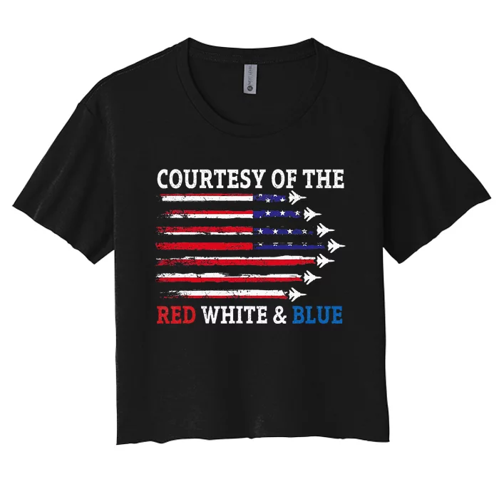 Courtesy Of The Red White And Blue Women's Crop Top Tee