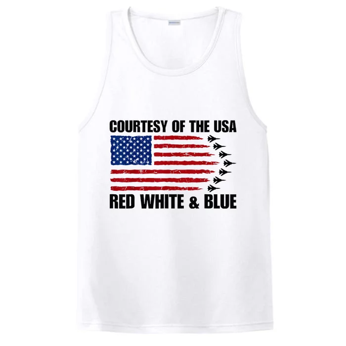 Courtesy Of The Usa Red White And Blue Performance Tank