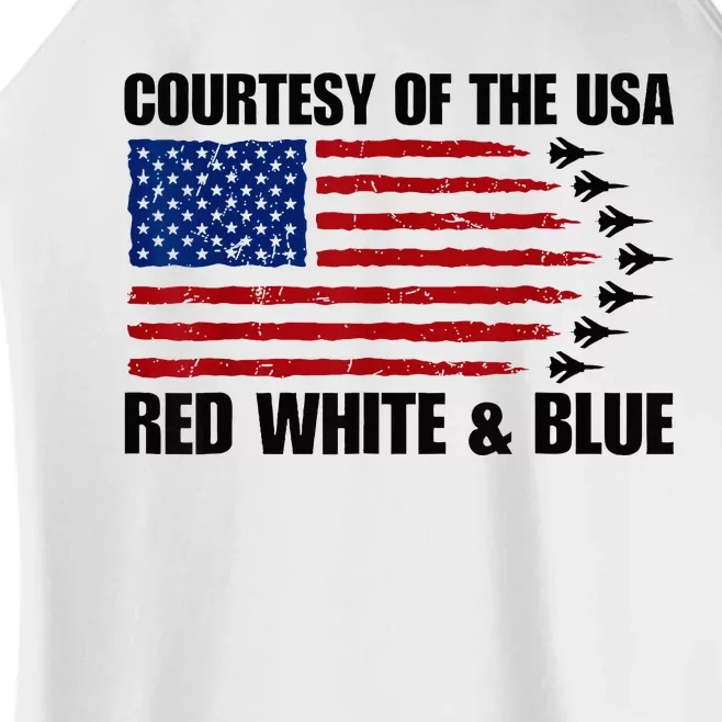 Courtesy Of The Usa Red White And Blue Women’s Perfect Tri Rocker Tank