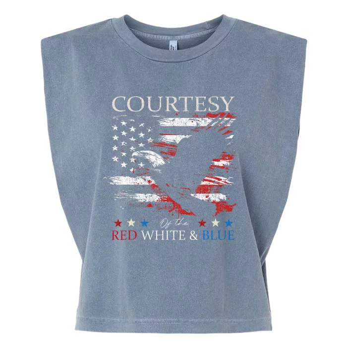 Courtesy Of The Usa Red White And Blue Garment-Dyed Women's Muscle Tee