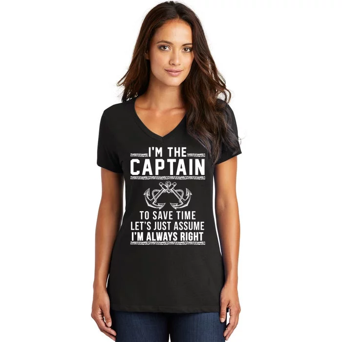 Captain Of The Boat Gift Great Gift Women's V-Neck T-Shirt