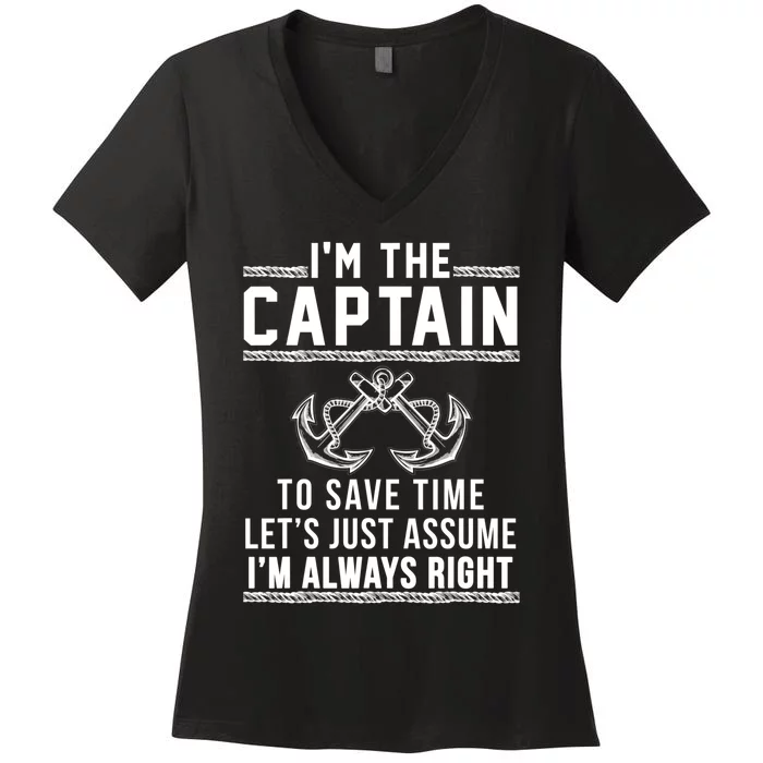 Captain Of The Boat Gift Great Gift Women's V-Neck T-Shirt