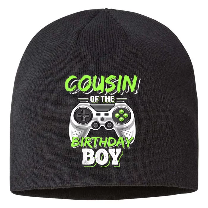 Cousin Of The Birthday Boy Matching Video Game Birthday Gift 8 1/2in Sustainable Knit Beanie