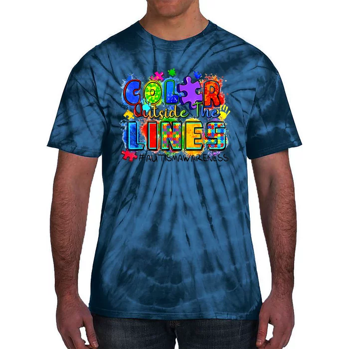 Color Outside The Lines Autism Awareness Tie-Dye T-Shirt