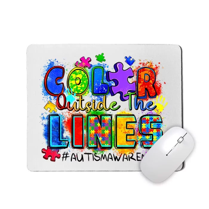 Color Outside The Lines Autism Awareness Mousepad