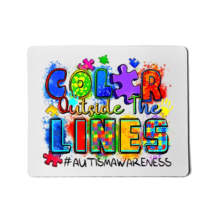 Color Outside The Lines Autism Awareness Mousepad