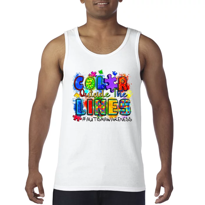 Color Outside The Lines Autism Awareness Tank Top