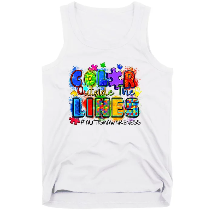 Color Outside The Lines Autism Awareness Tank Top