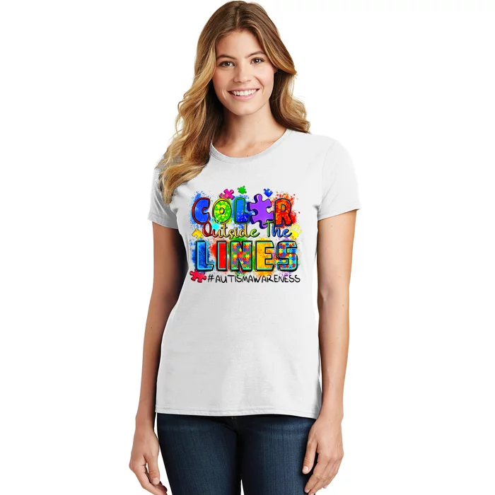 Color Outside The Lines Autism Awareness Women's T-Shirt