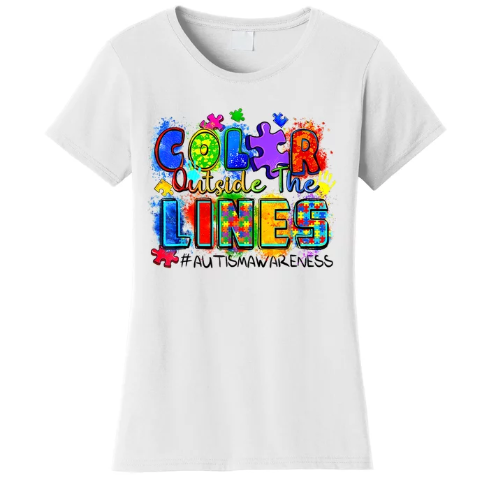 Color Outside The Lines Autism Awareness Women's T-Shirt