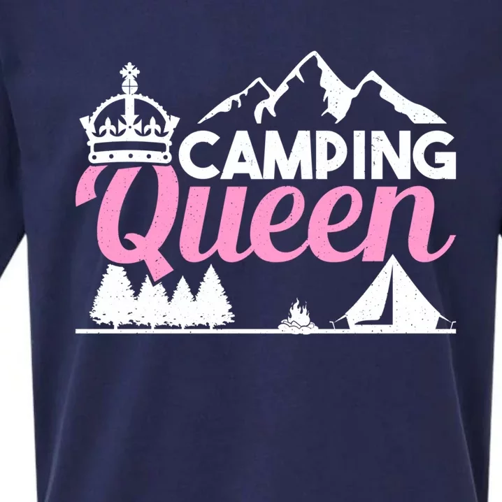 Camper Outdoor Tent Camping Queen Meaningful Gift Sueded Cloud Jersey T-Shirt