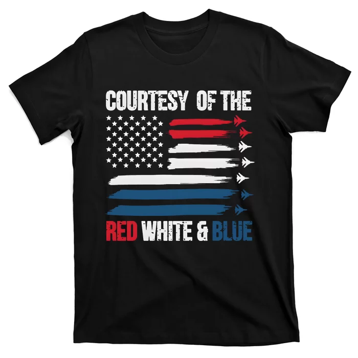 Courtesy Of The Red White Blue Retro American Flag T-Shirt