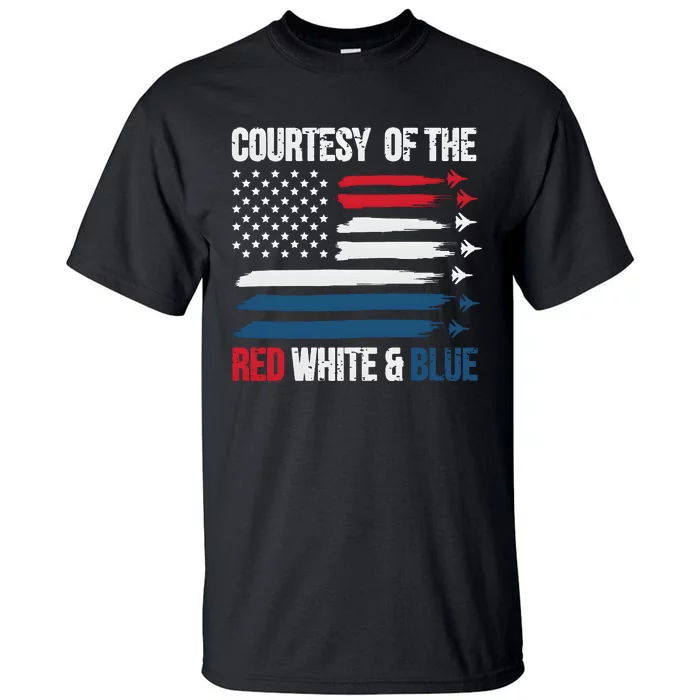 Courtesy Of The Red White Blue Retro American Flag Tall T-Shirt