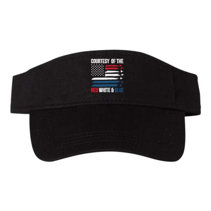 Courtesy Of The Red White Blue Retro American Flag Valucap Bio-Washed Visor