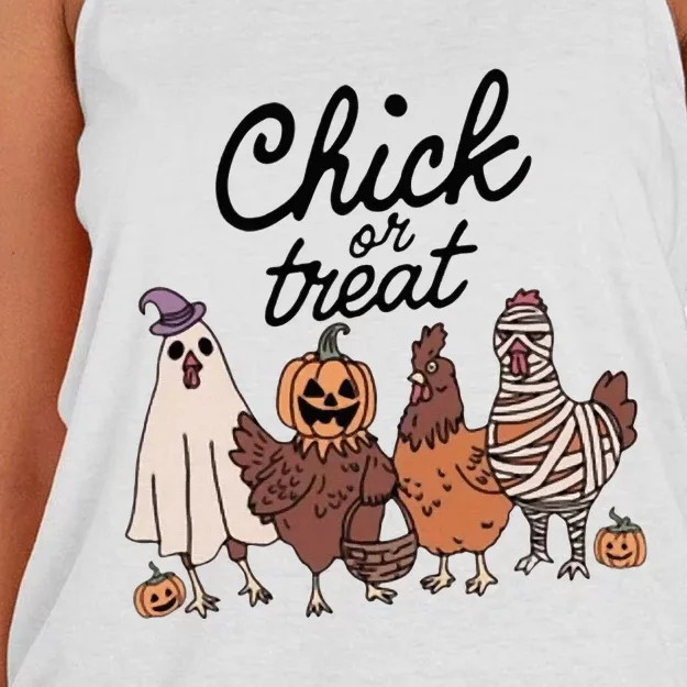 Chick Or Treat Women's Knotted Racerback Tank