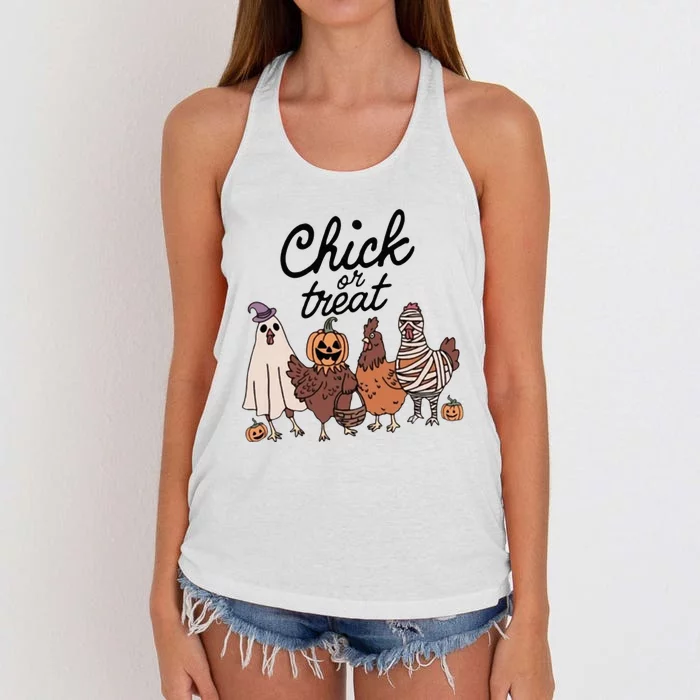 Chick Or Treat Women's Knotted Racerback Tank