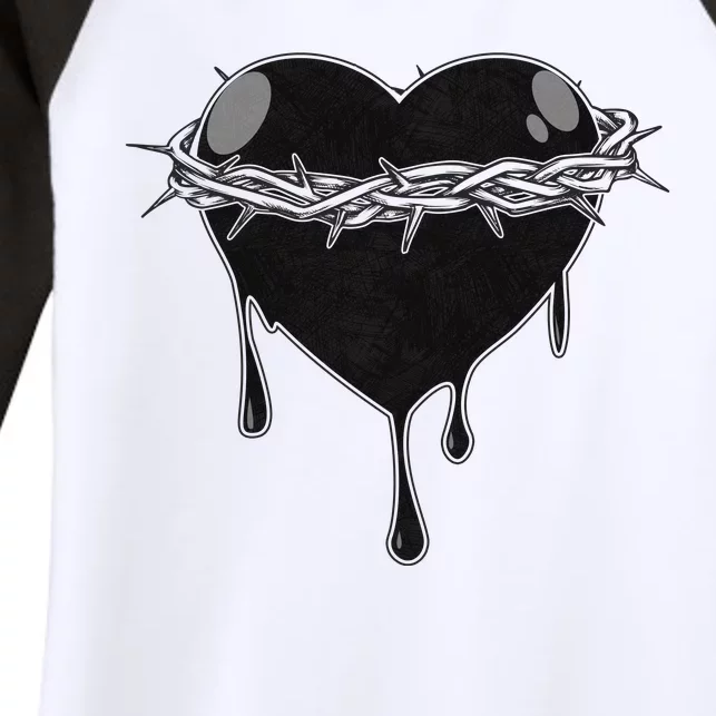 Crown Of Thorns Bleeding Heart Women's Tri-Blend 3/4-Sleeve Raglan Shirt