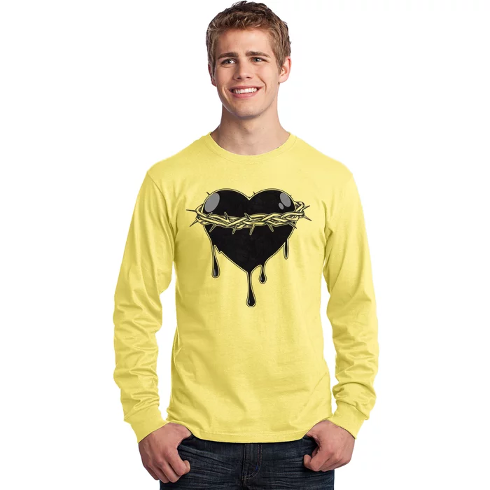 Crown Of Thorns Bleeding Heart Long Sleeve Shirt