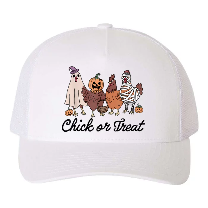 Chick Or Treat Halloween Witch Spooky Chicken Yupoong Adult 5-Panel Trucker Hat