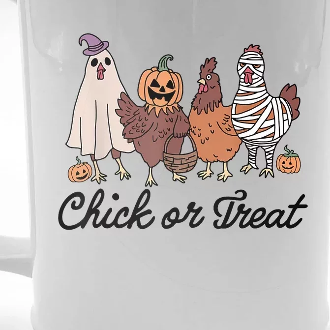 Chick Or Treat Halloween Witch Spooky Chicken Front & Back Beer Stein