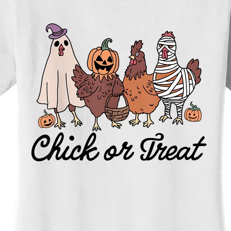 Chick Or Treat Halloween Witch Spooky Chicken Women's T-Shirt